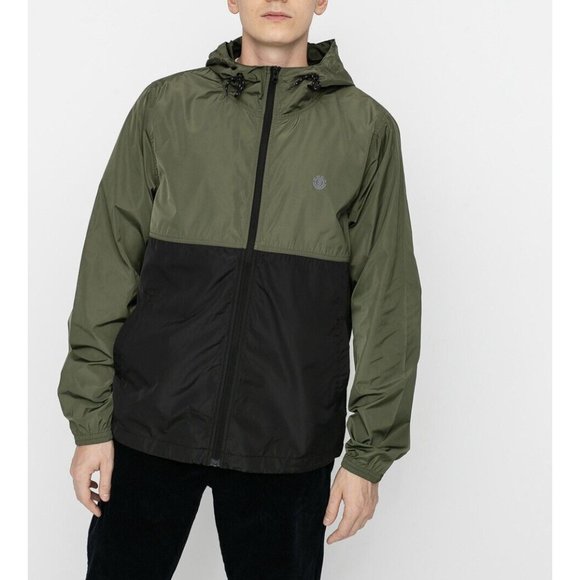 $65 Element Men’s Alder Fundamental Hooded Zip Jacket In Flint Black Size L - Picture 1 of 5